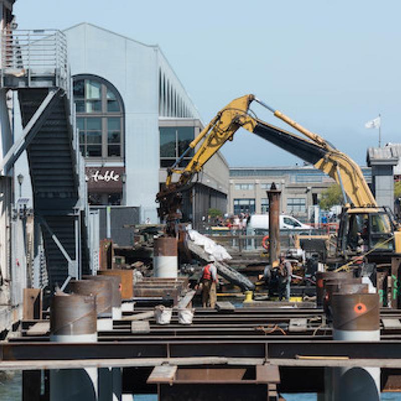 Construction activity at the Ferry Terminals