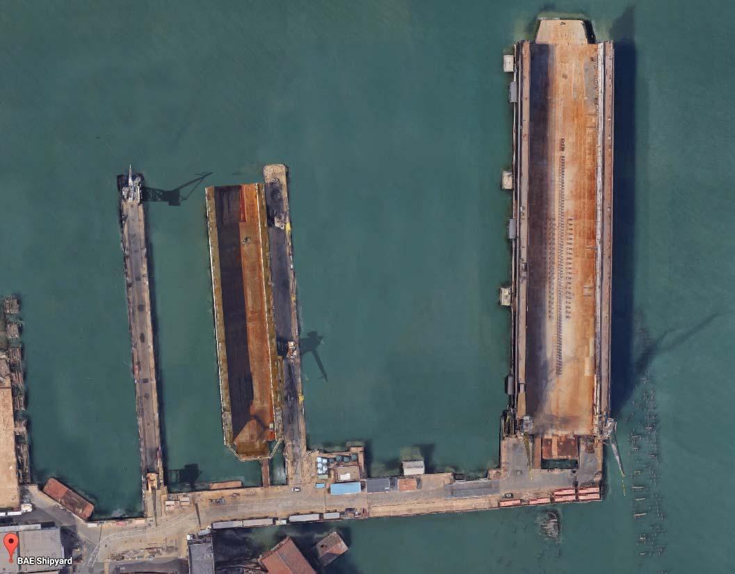 Aerial view of Dry Dock 2 and Eureka Dry Dock