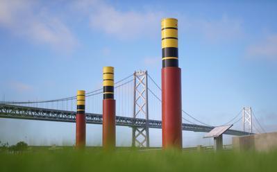 Tidal Columns at Brannan Street Wharf