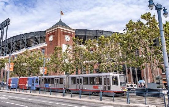 T Third streetcar at Oracle Park