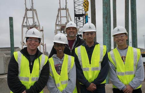 Students interning at the Port