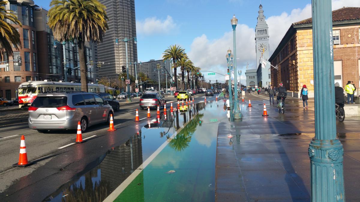 Flooding on the Embarcadero 