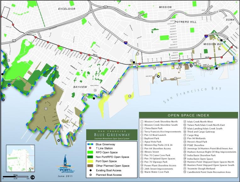 Map of Blue Greenway path 