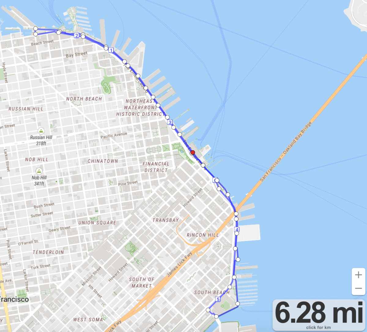 Port 10K running route map