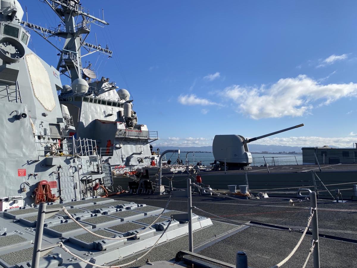 Aboard a military vessel at Fleet Week