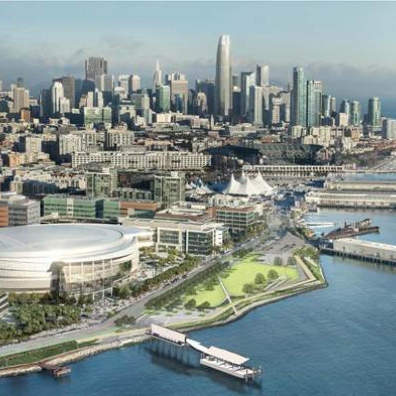 Rendering of Mission Bay Ferry landing near Chase Center