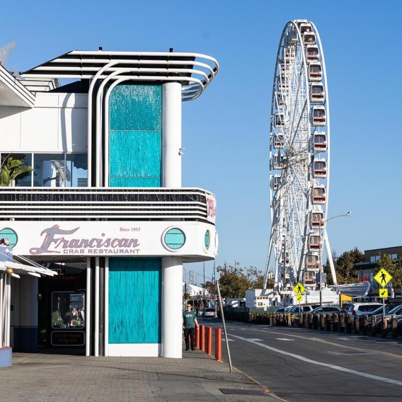The Skystar Wheel and Franciscan Restaurant in Fisherman's Wharf