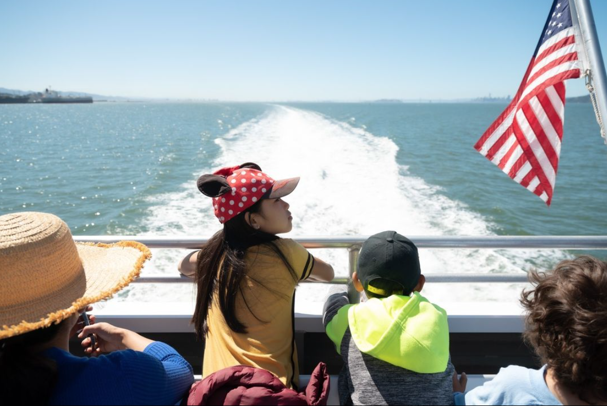 Children onboard the ferry, photo credit by SF Bay Ferry