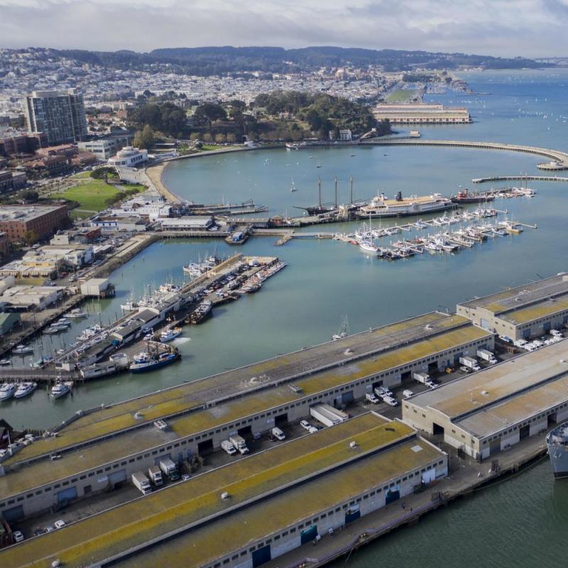 Hyde Street Harbor aerial view