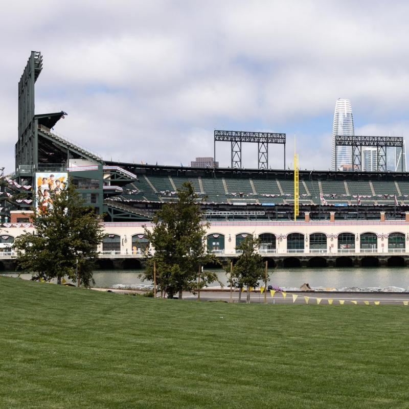 View of the ballpark from China Basin Park